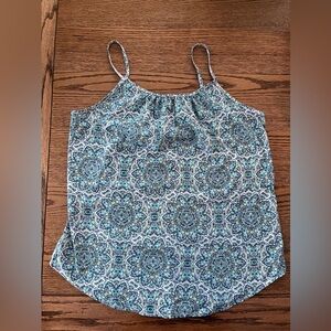 Blue Patterned Tank Top